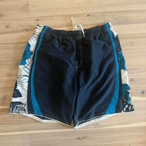 2000s Speedo black and blue swim shorts Size xl